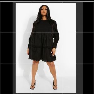 Plus Broderie Ruffle Tiered Dress